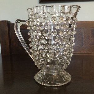 Vintage Hobnail Pitcher Vase Large